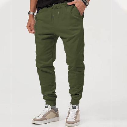 Men's Retro Casual Solid Color Jogging Drawstring Sweatpants 90828090TO