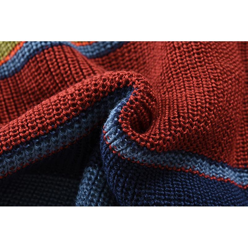 Men’s Colorblock Lapel Sweater Jacket – Modern Knit Design with Timeless Style