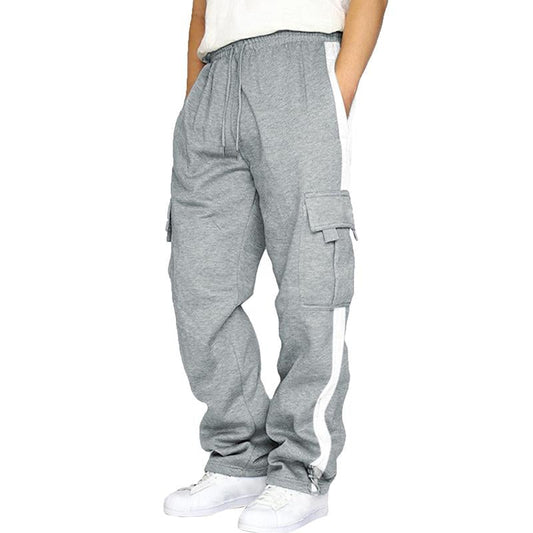 Men's Outdoor Spliced Casual Sports Straight Pants 13162299X