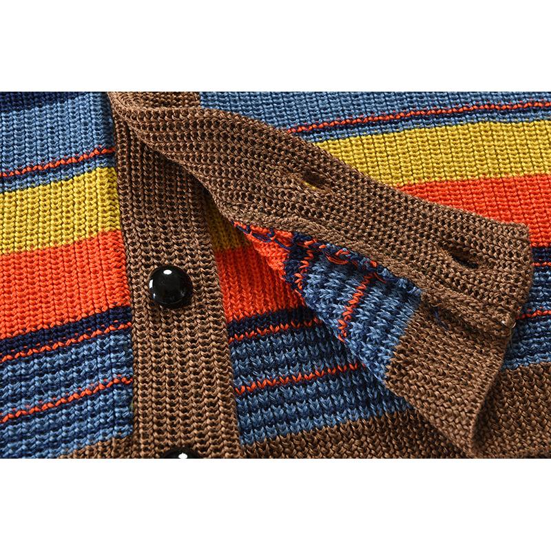 Men’s Colorblock Lapel Sweater Jacket – Modern Knit Design with Timeless Style