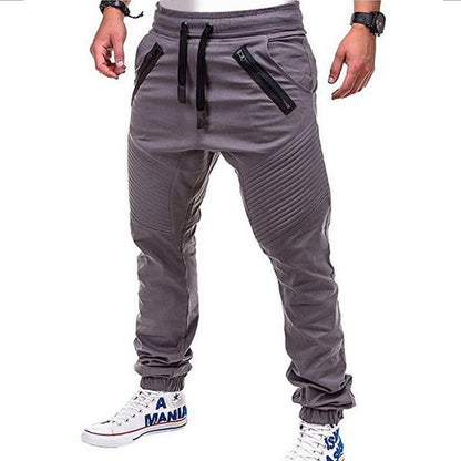 Men's Casual Lace-up Elastic Waist Loose Sweat Pants 27096396M