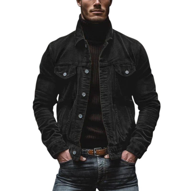 Mark - Men's Retro Button Up Corduroy Jacket - Solorfit