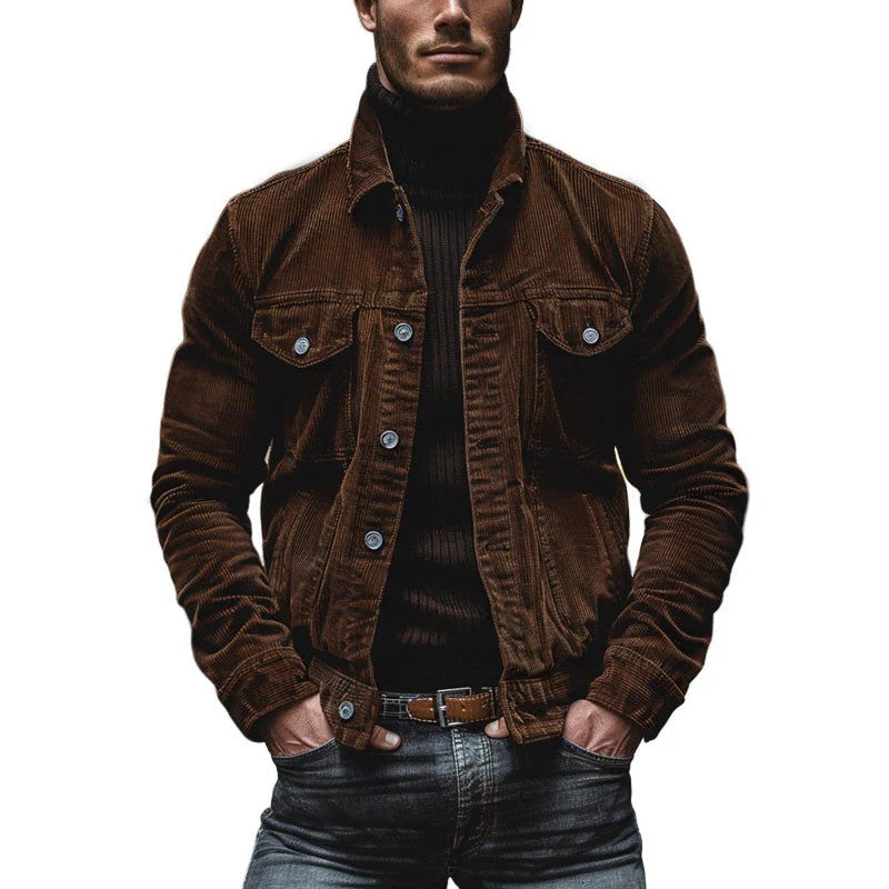 Mark - Men's Retro Button Up Corduroy Jacket