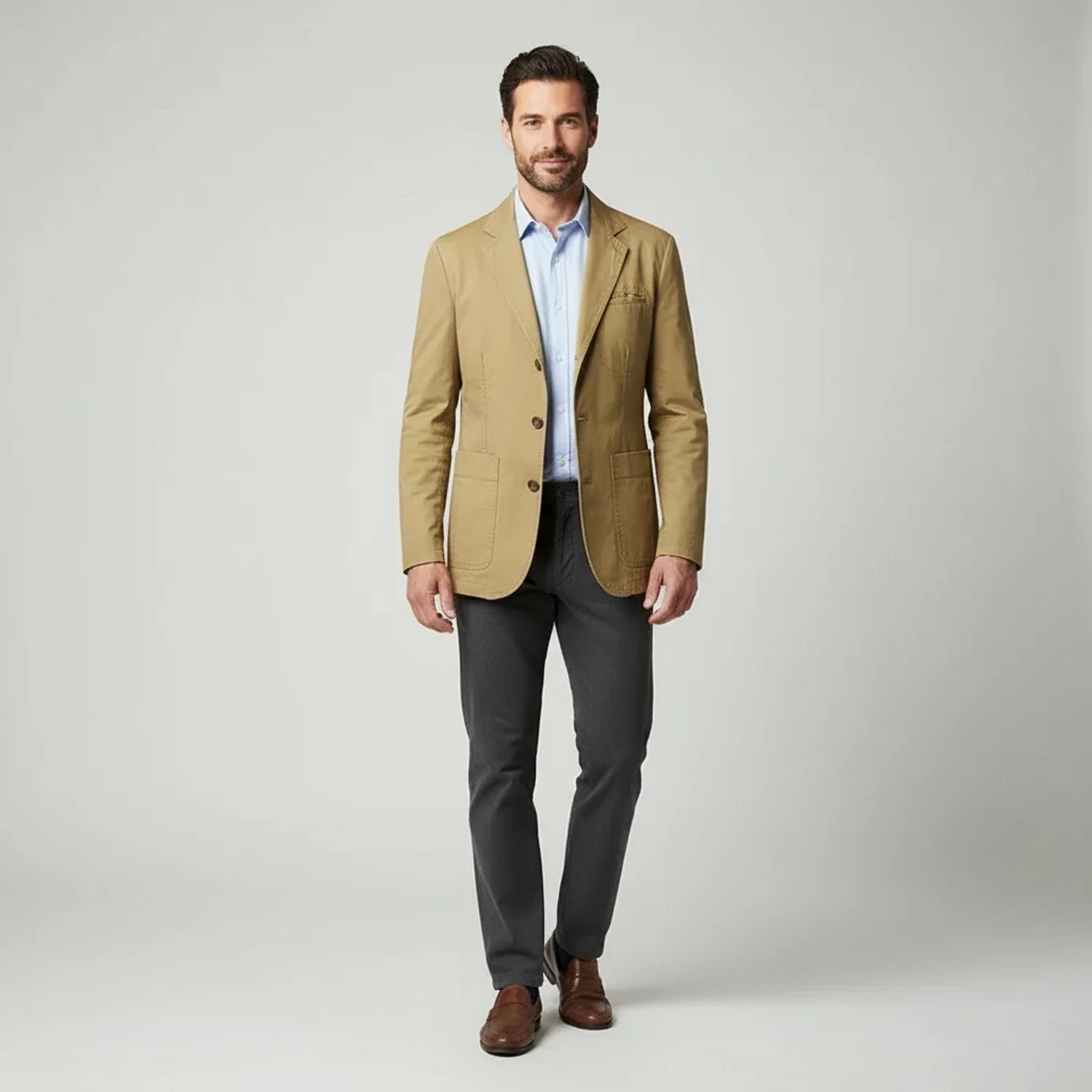 Men's Three-Button Casual Blazer