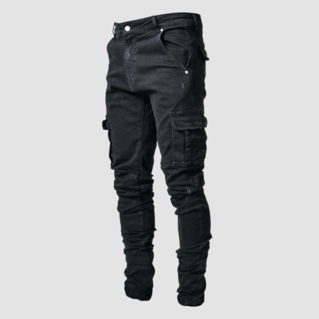 Stretch Cargo Jeans for Men – Casual Denim Utility Style