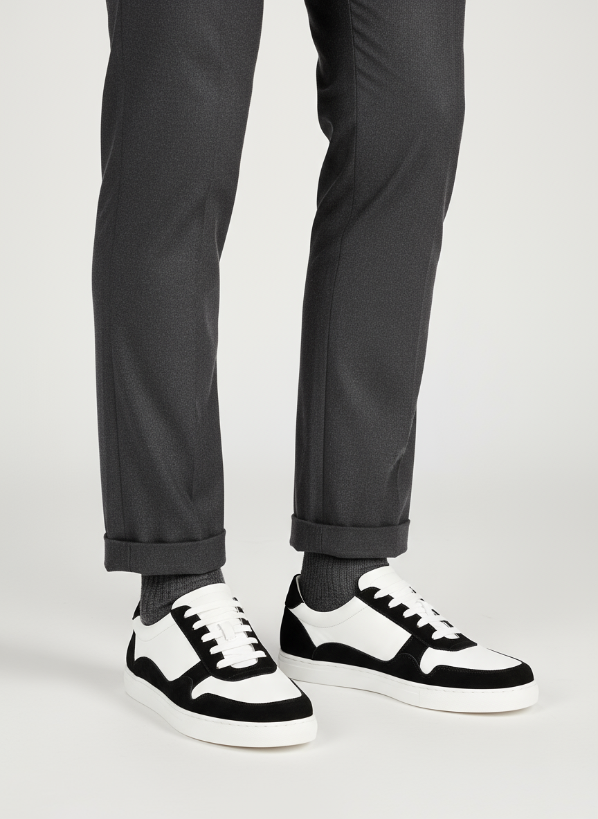Noir City | Black and White Sneakers – Classic Casual Shoes