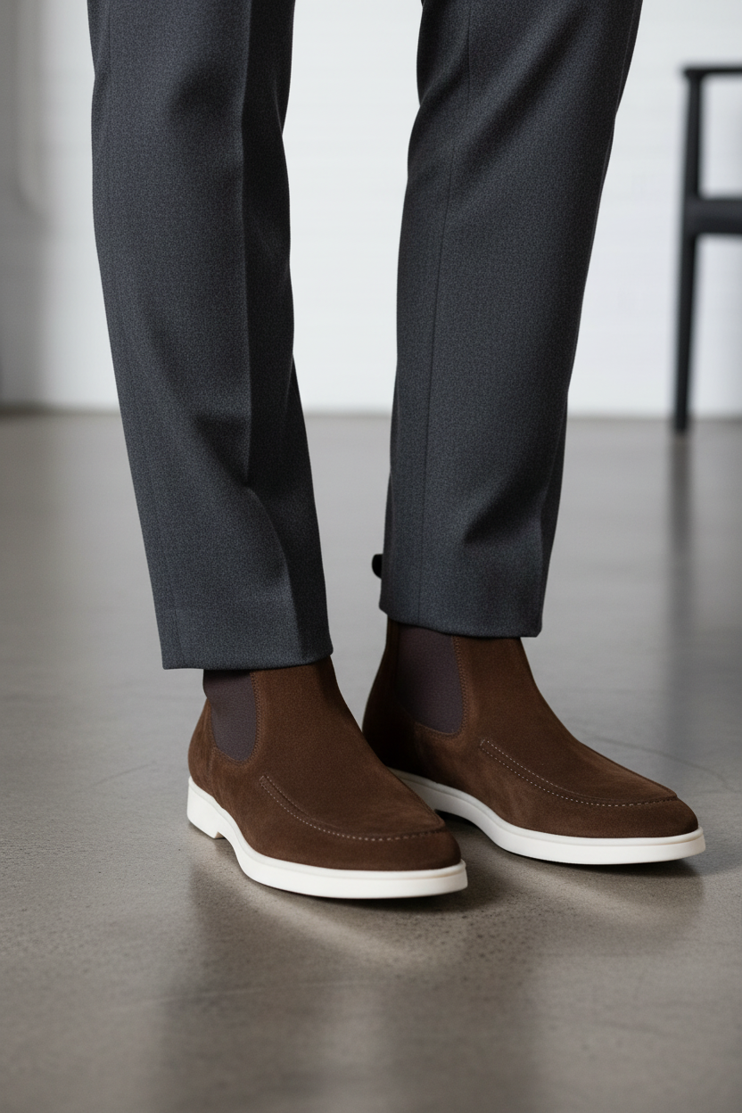 Chocolate City Chelsea Boots – Men’s Brown Suede Ankle Boots