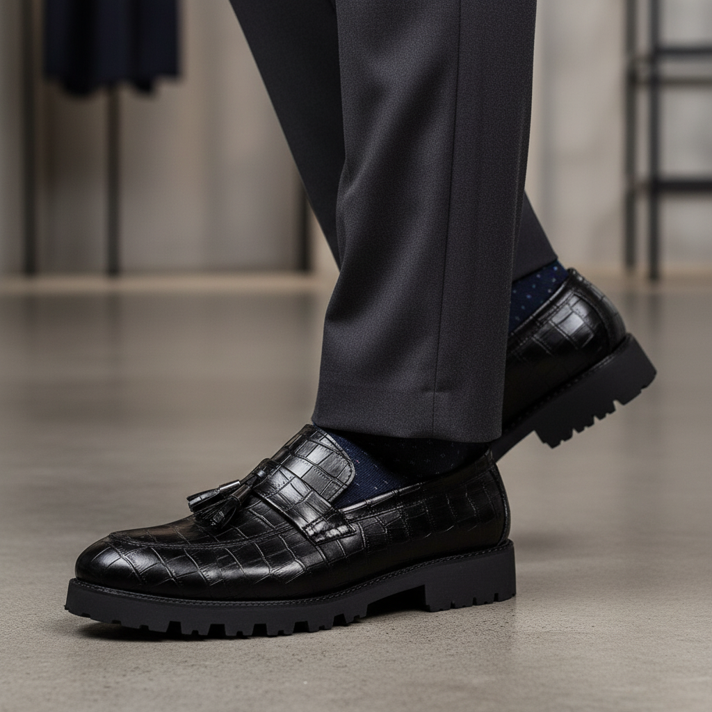 Men’s Formal Black Dress Shoes – Classic Elegant Lace-Up Leather
