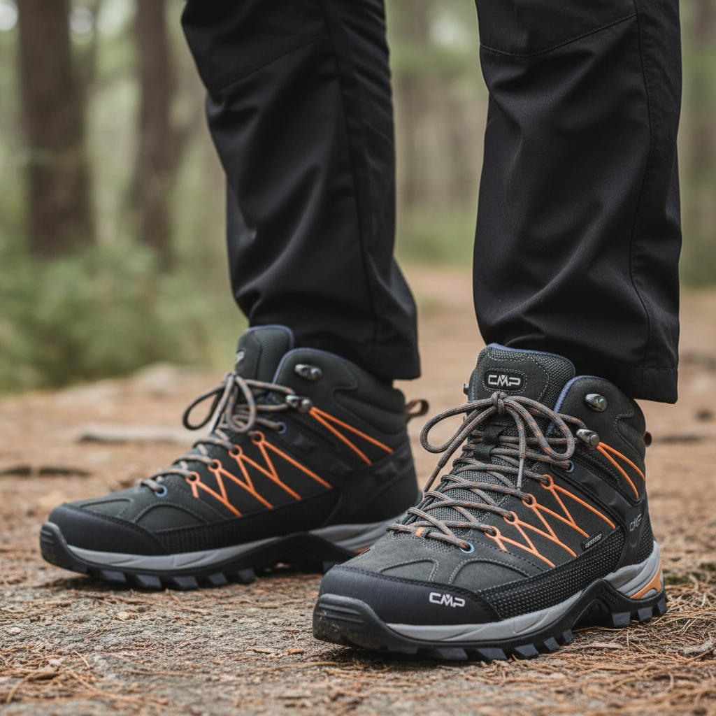 Men’s Waterproof Hiking Sneakers – Durable Outdoor Trekking Shoes in Orange