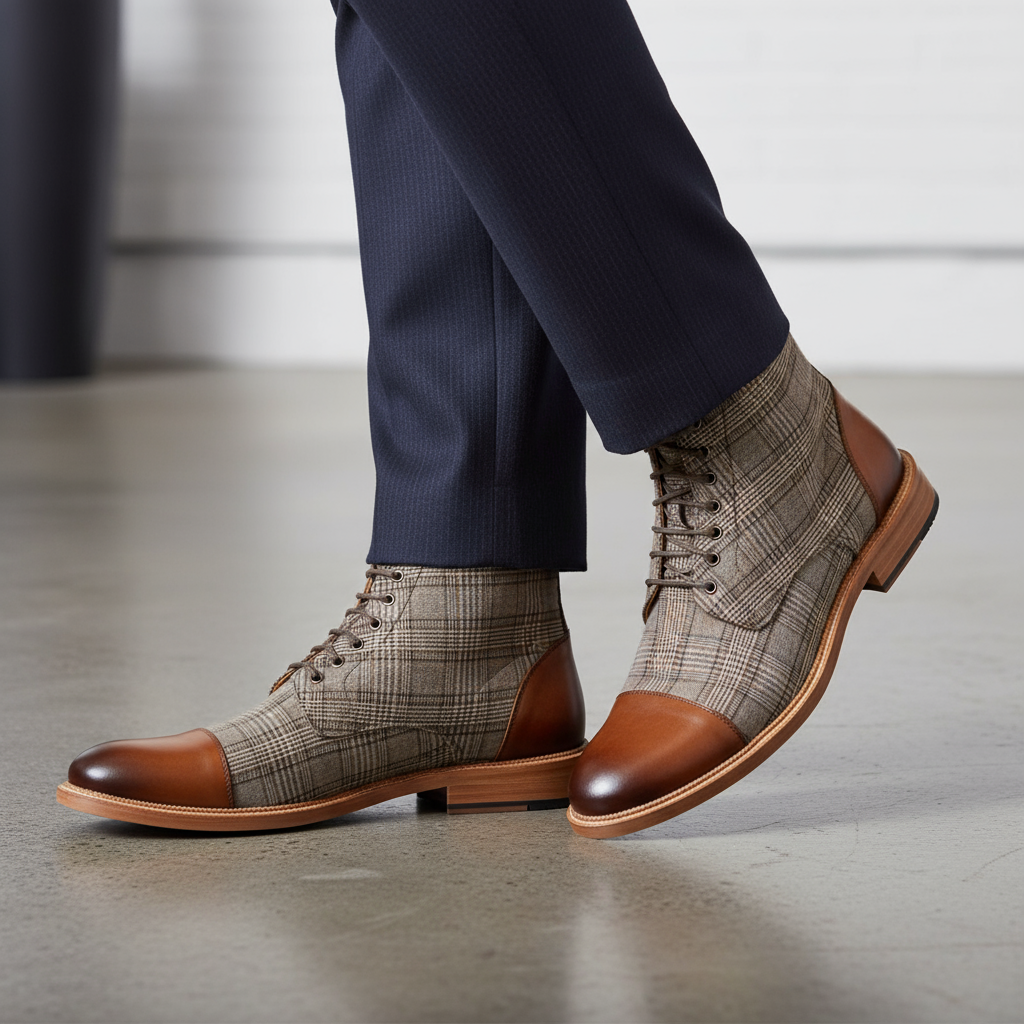 Rathna Dress Boots – Men’s Elegant Leather Look Ankle Boots