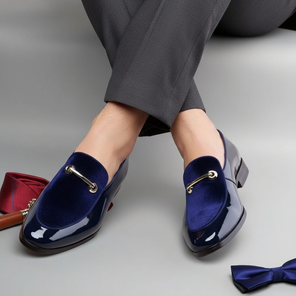 Lusso - Italian style patent Leather Loafers dress shoes for Men