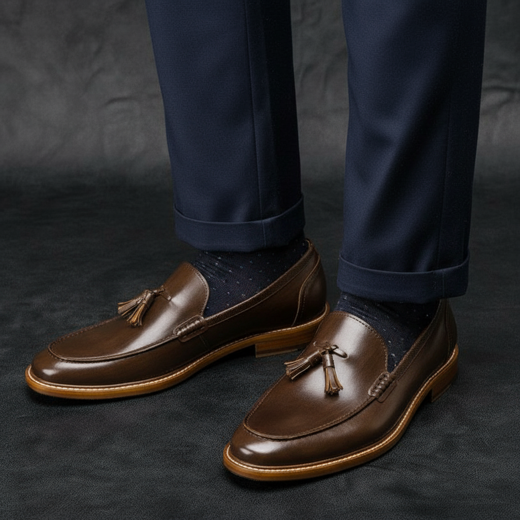 Men’s Luxury Italian Leather Loafers – Classic Slip-On Dress Shoe