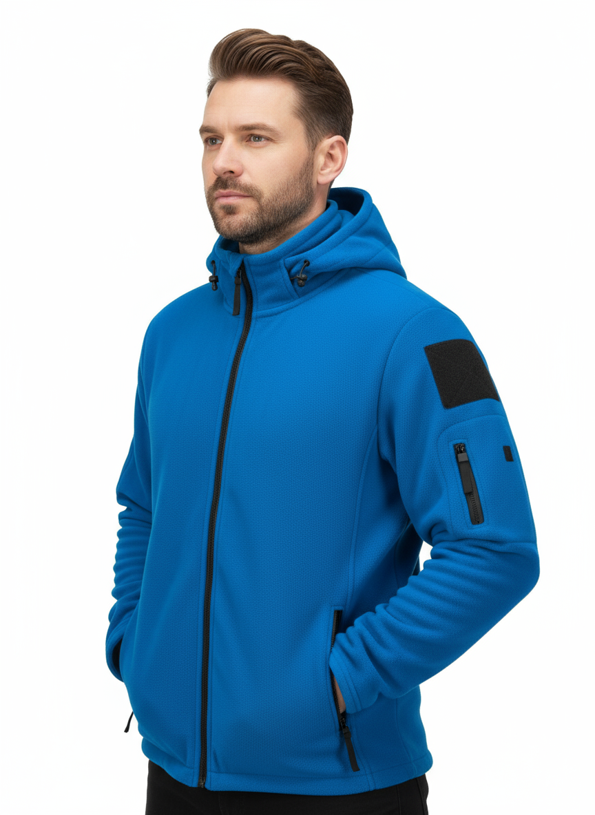 Men’s Fleece-Lined Hooded Jacket – Warm Winter Coat for Outdoor Comfort