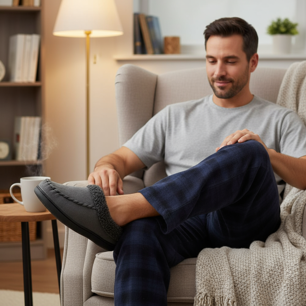 Men’s Orthopedic Support Slippers – Soft, Breathable & Non-Slip Comfort