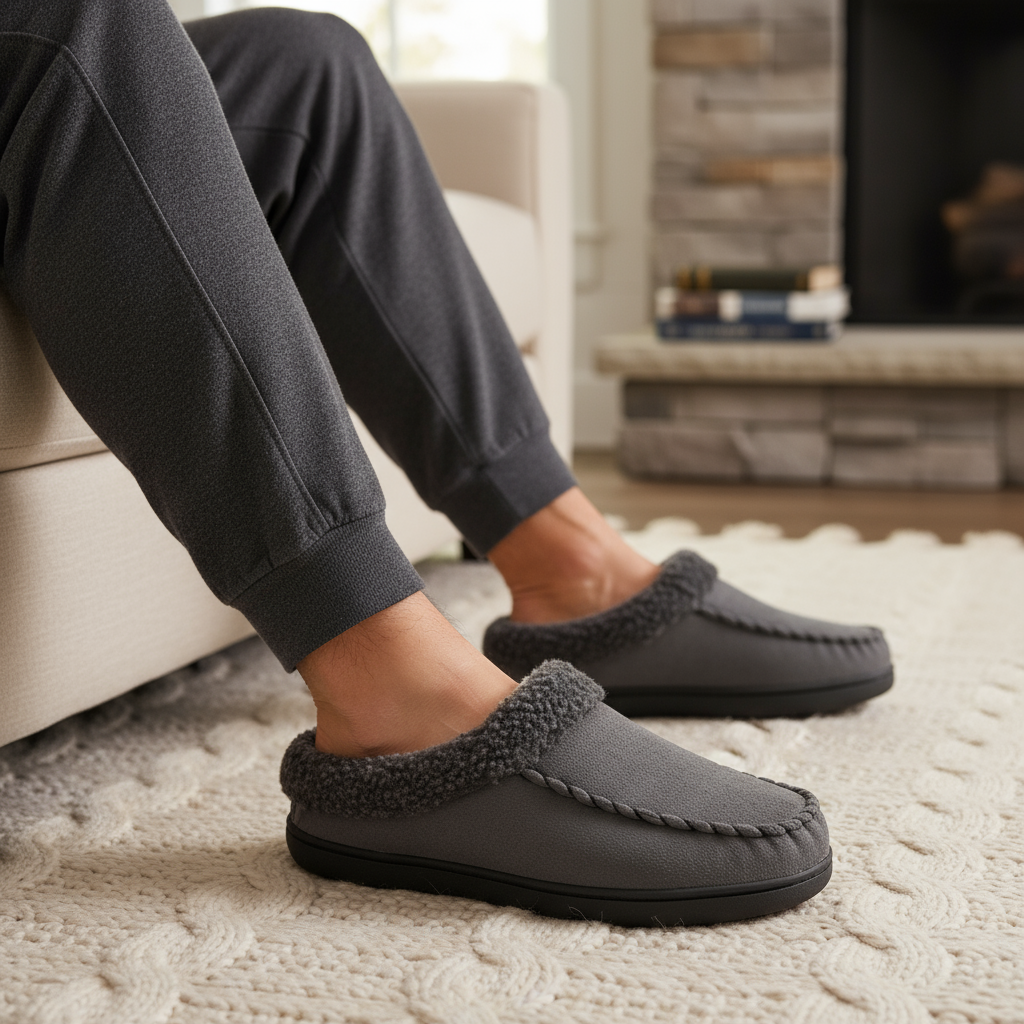 Men’s Orthopedic Support Slippers – Soft, Breathable & Non-Slip Comfort