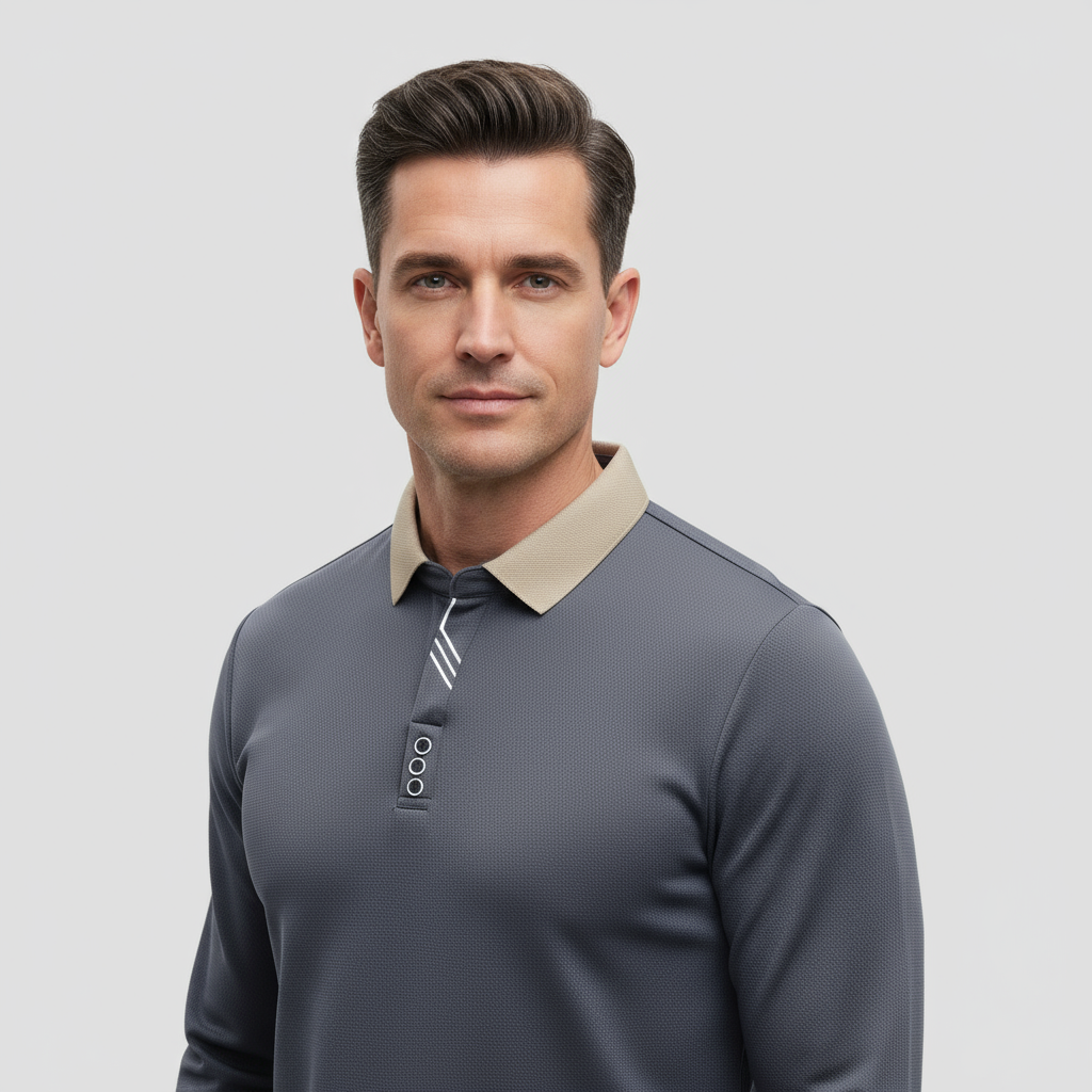 Adair Men’s Polo Sweater – Stylish Long Sleeve Knit Top