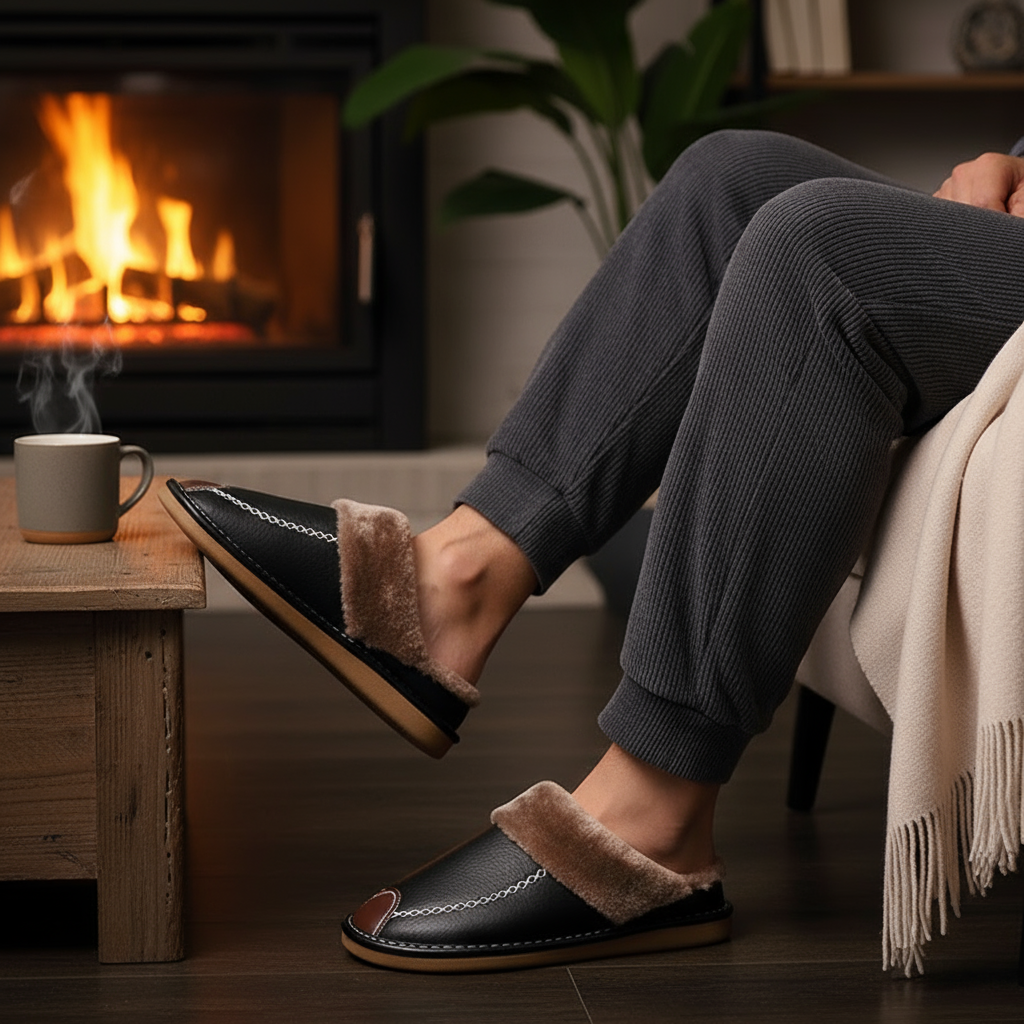 Warm Orthopedic Indoor Slippers – Non-Slip & Supportive Unisex Comfort
