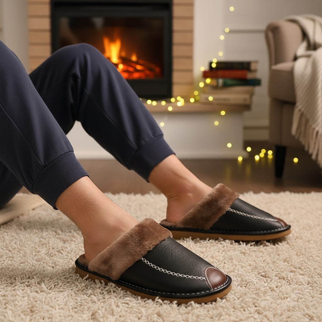 Warm Orthopedic Indoor Slippers – Non-Slip & Supportive Unisex Comfort