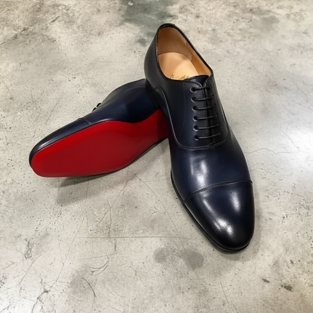 Luca Giordano Leather Oxford Shoes Italian Red Sole - Solorfit