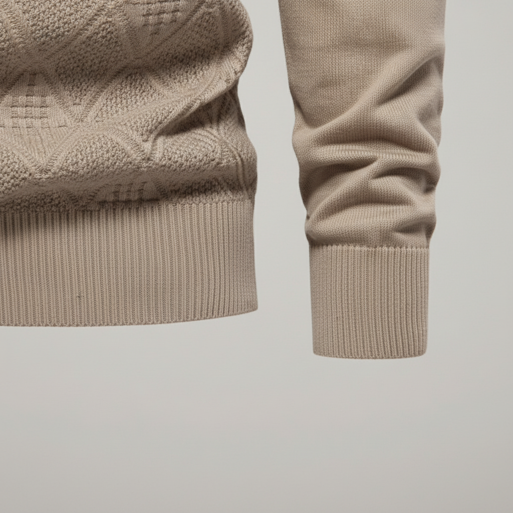 Kensington Diamond Knit Button Polo Sweater for Men