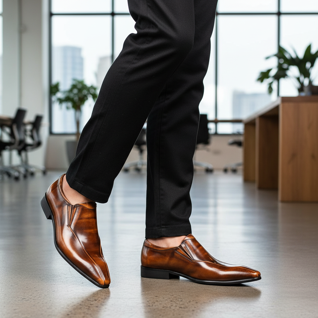 Pacino Italian Men Leather Dress Shoes Support Sole