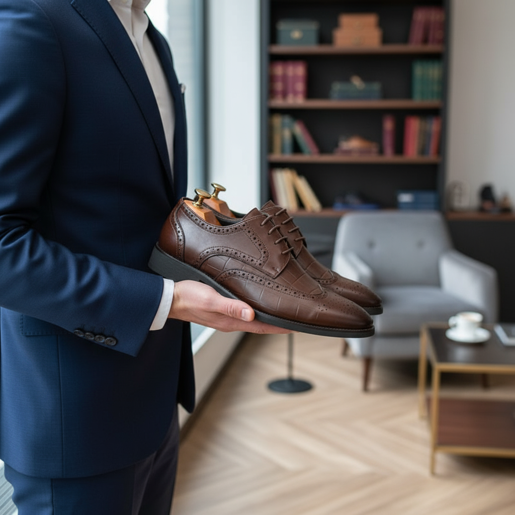 Calvino design Leather Men Dress Shoes Chique