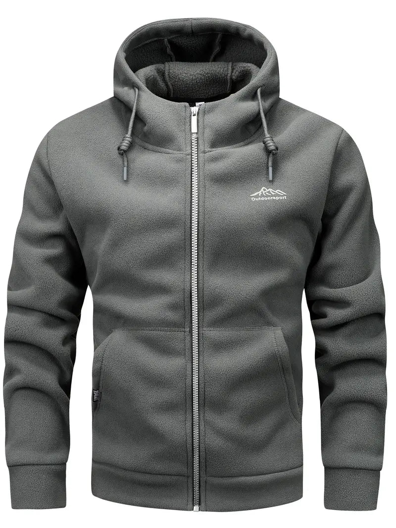 Outdoorsports Men's Casual Warm Padded Zip Jacket with Hood