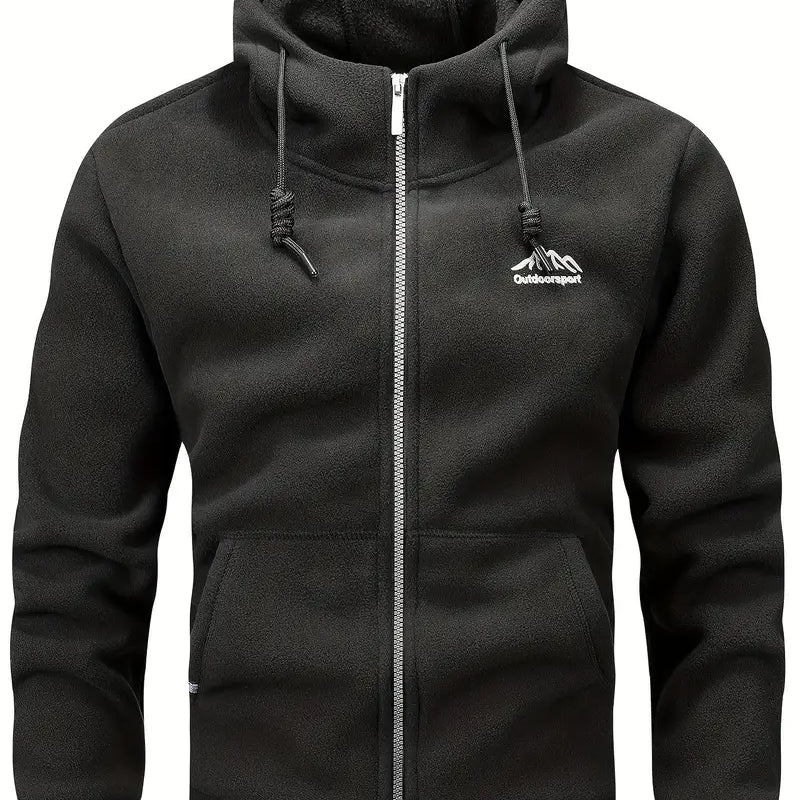 Outdoorsports Men's Casual Warm Padded Zip Jacket with Hood