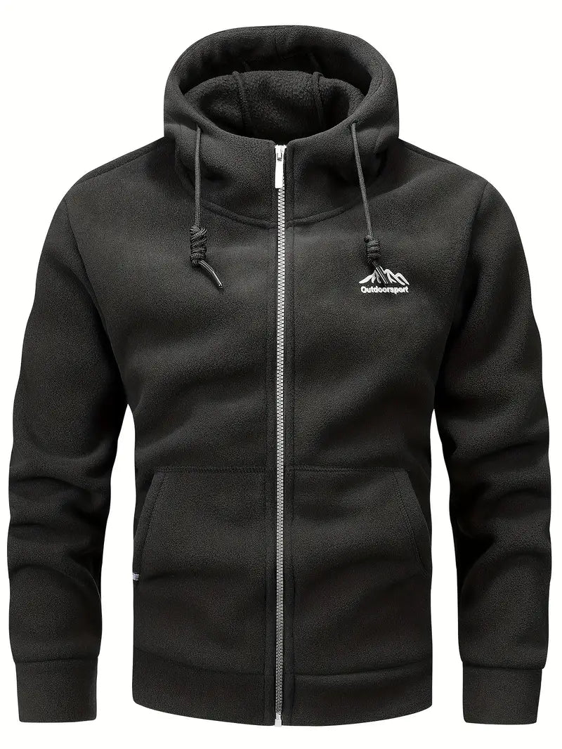 Outdoorsports Men's Casual Warm Padded Zip Jacket with Hood
