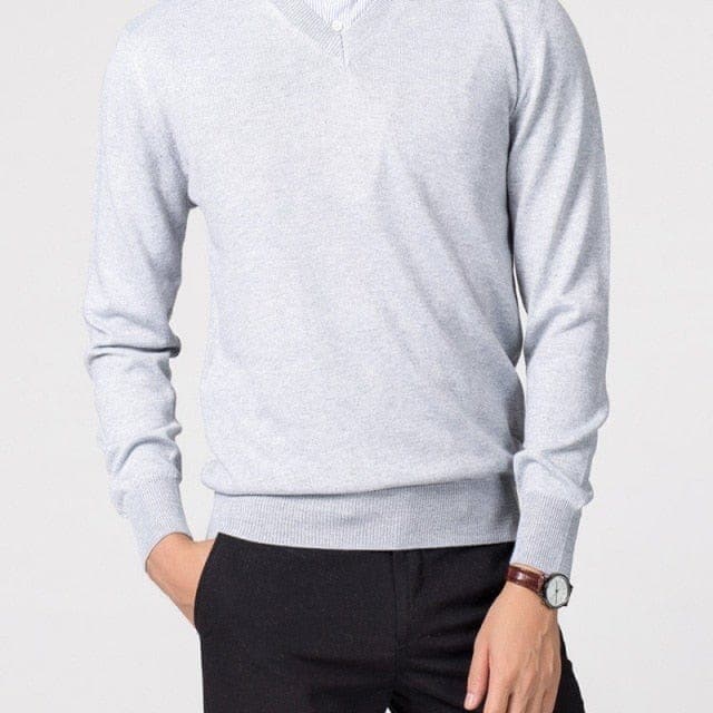 Men’s Cashmere V-Neck Sweater – Classic Lightweight Knitwear