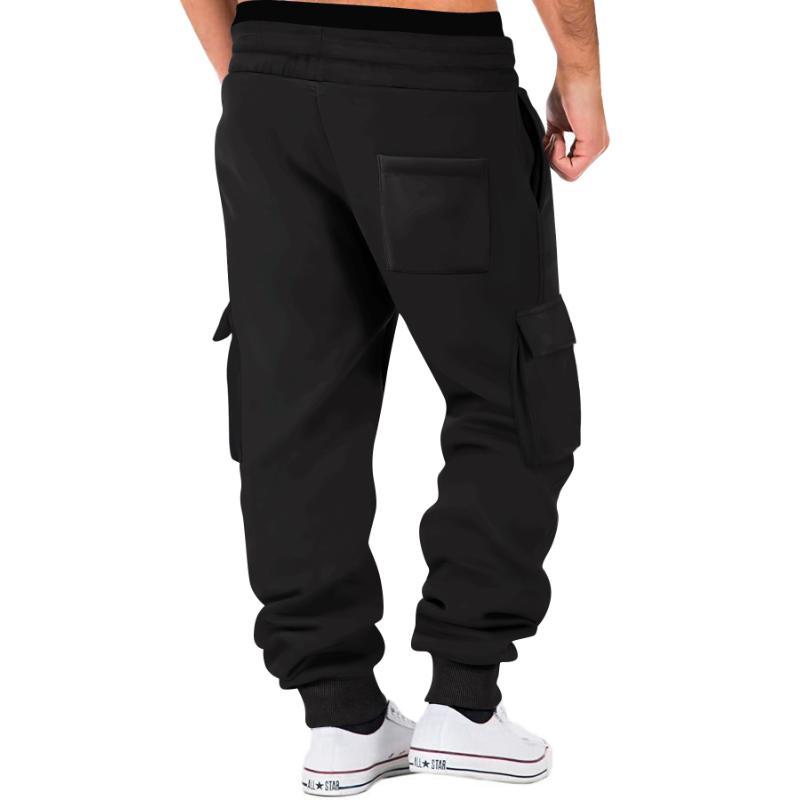 Men's Solid Color Sports Multi-Pocket Sweatpants 70234059Y