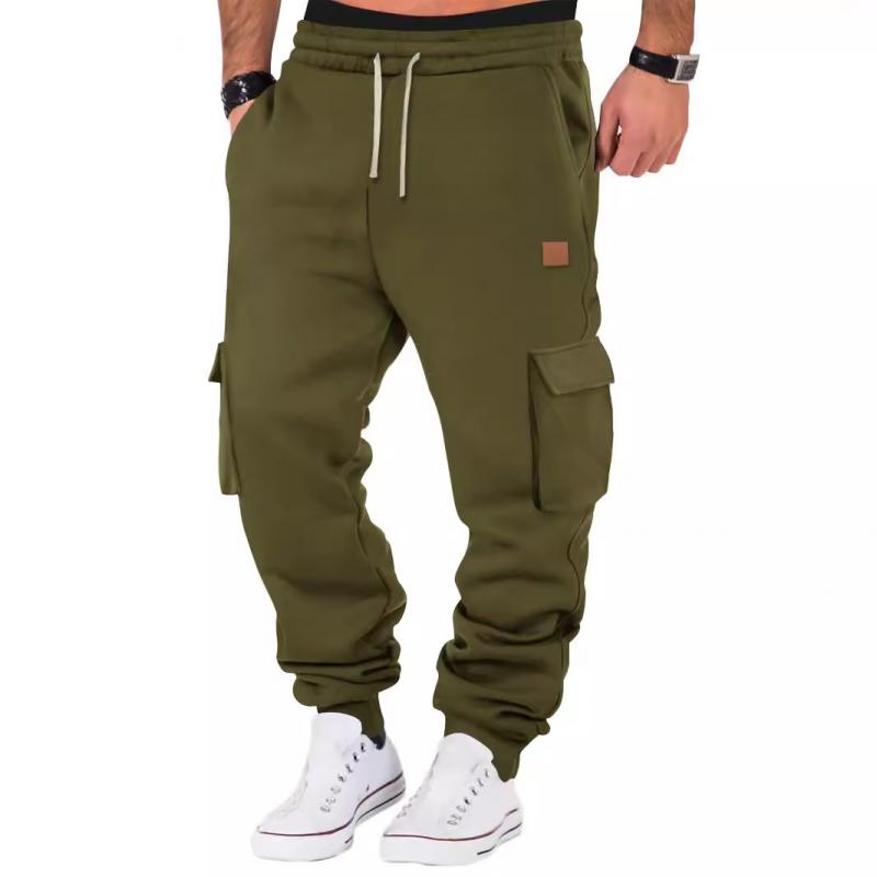 Men's Solid Color Sports Multi-Pocket Sweatpants 70234059Y