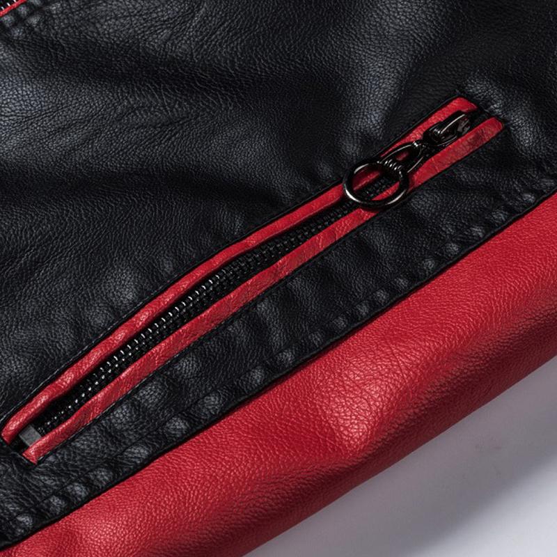 Vintage PU Stitch Jacket – Classic Faux Leather Coat with Retro Design