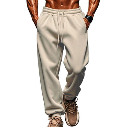 Men's Solid Color Elastic Waist Loose Sports Pants 05804680Z