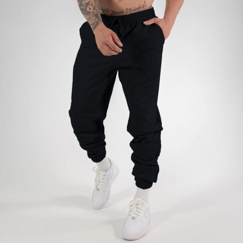 Men's Solid Color Elastic Waist Casual Sports Pants 30839689Z