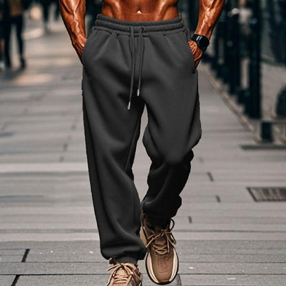 Men's Solid Color Elastic Waist Loose Sports Pants 05804680Z