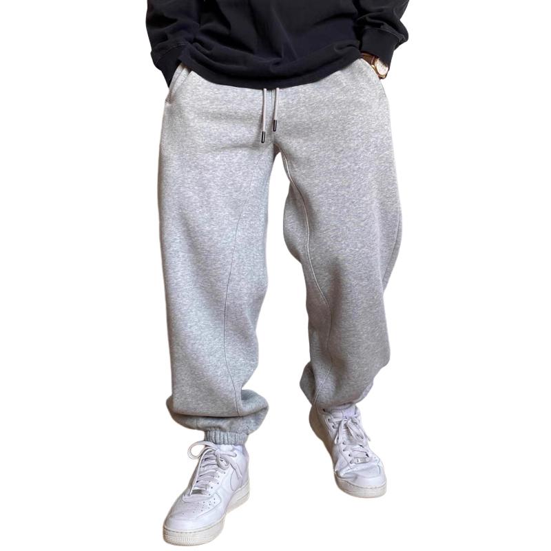 Men's Casual Solid Color Loose Drawstring Sweatpants 42867611Y