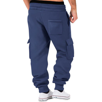 Men's Solid Color Sports Multi-Pocket Sweatpants 70234059Y