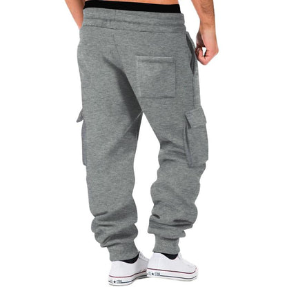 Men's Solid Color Sports Multi-Pocket Sweatpants 70234059Y