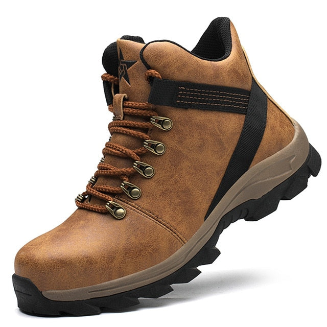 Beige Safety Boots S3 – Unisex High-Top Work Boots with Reinforced Toe and Slip-Resistant Sole