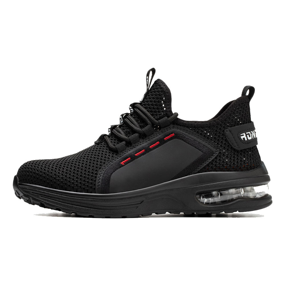 Luna Black Safety Shoes – Men’s Lightweight Steel Toe Work Sneakers with Slip-Resistant Sole