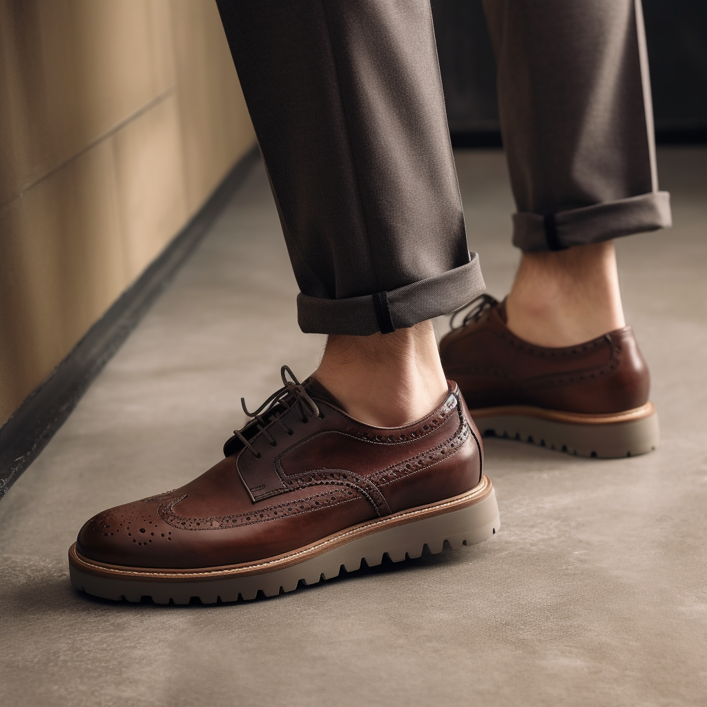 Burgundy Leather Ajax Derby Shoes – Men’s Italian Chunky Dress Shoes