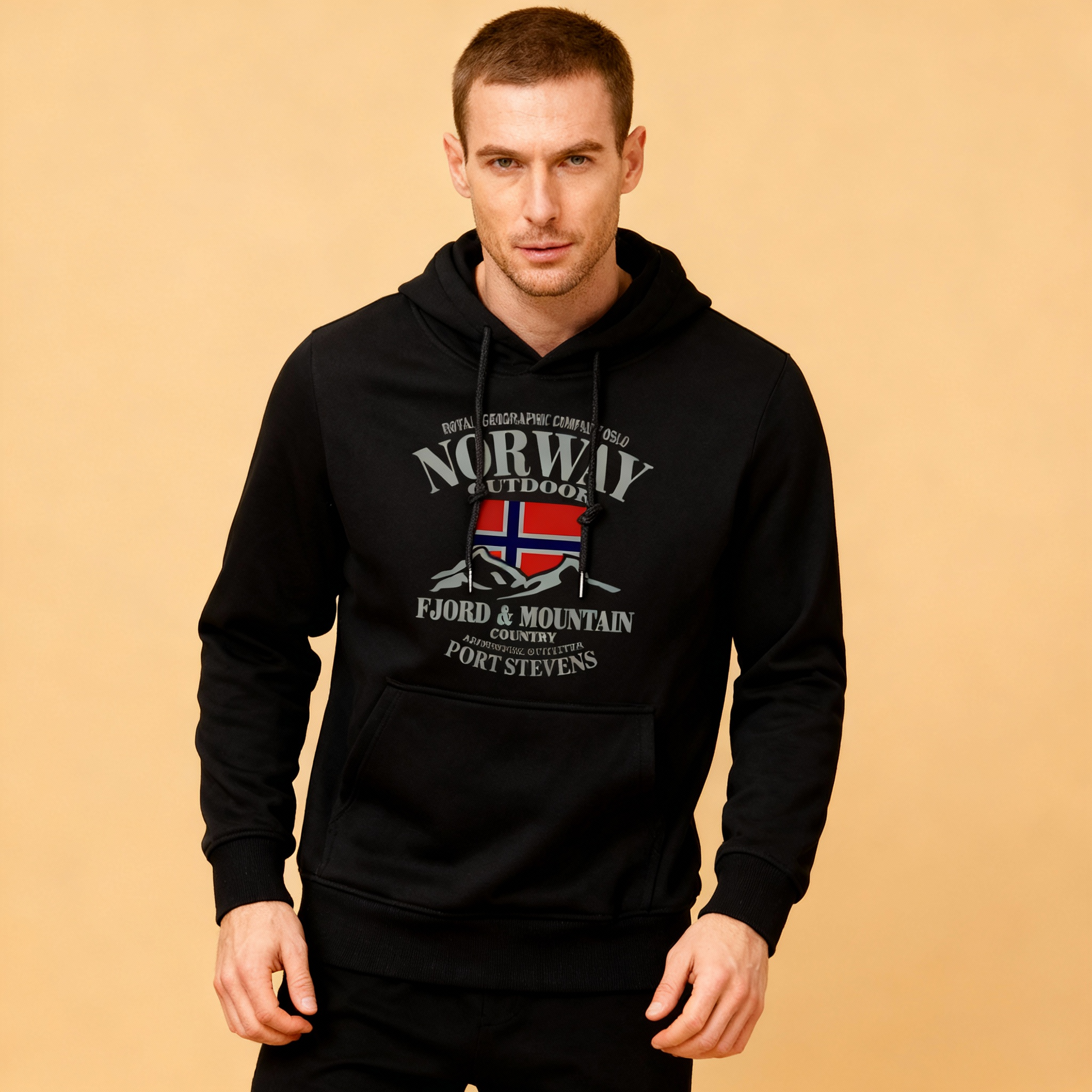Norway Men’s Oversized Hoodie – Premium Mountain Sweater  | Nordic Outdoor Style