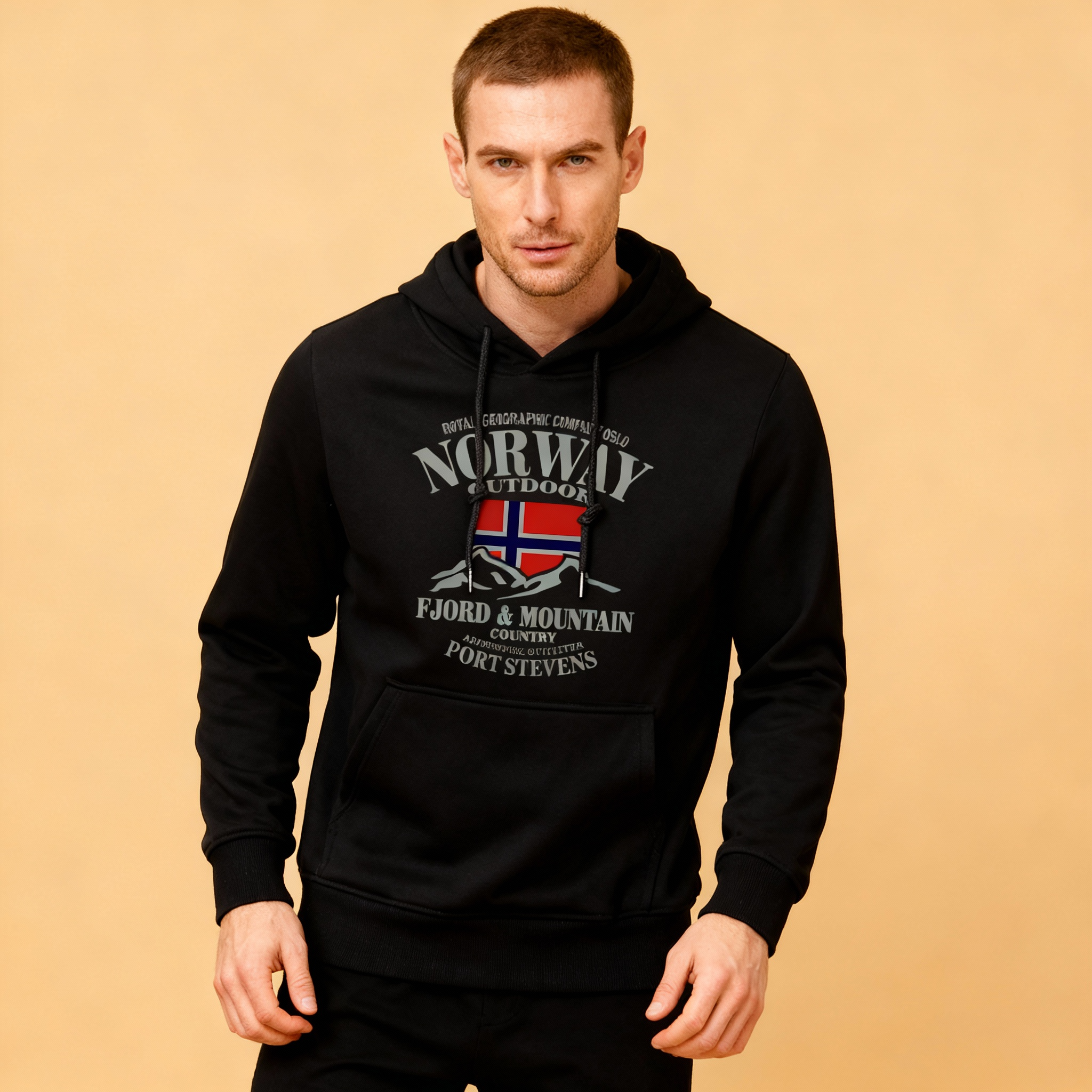 Norway Men’s Oversized Hoodie – Premium Mountain Sweater  | Nordic Outdoor Style