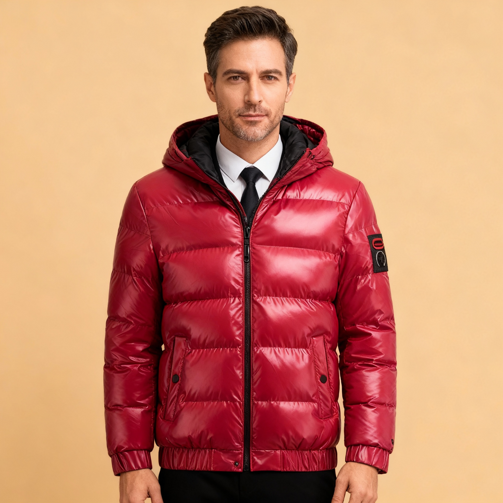 Windproof Men’s Puffer Jacket – Quilted Insulated Shell