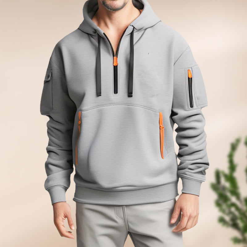 Ethan | Men's half zip hoodies with pockets - Solorfit