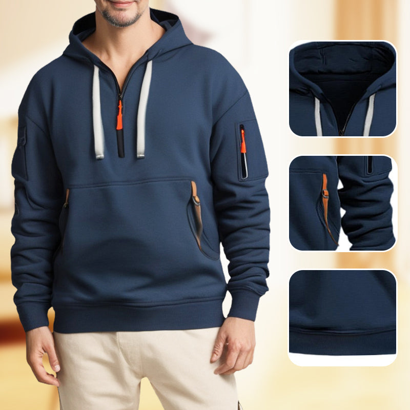 Ethan | Men's half zip hoodies with pockets - Solorfit