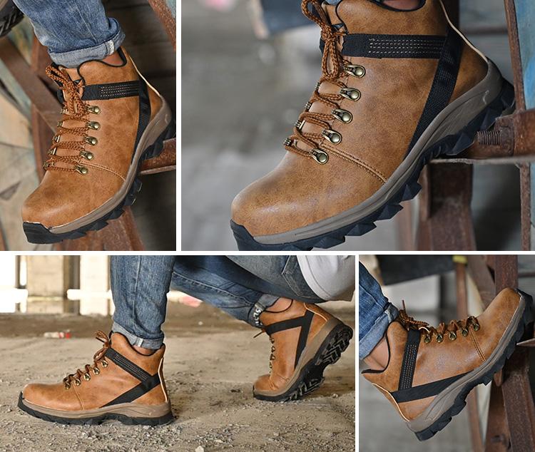 Beige Safety Boots S3 – Unisex High-Top Work Boots with Reinforced Toe and Slip-Resistant Sole
