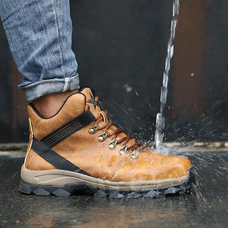 Beige Safety Boots S3 – Unisex High-Top Work Boots with Reinforced Toe and Slip-Resistant Sole