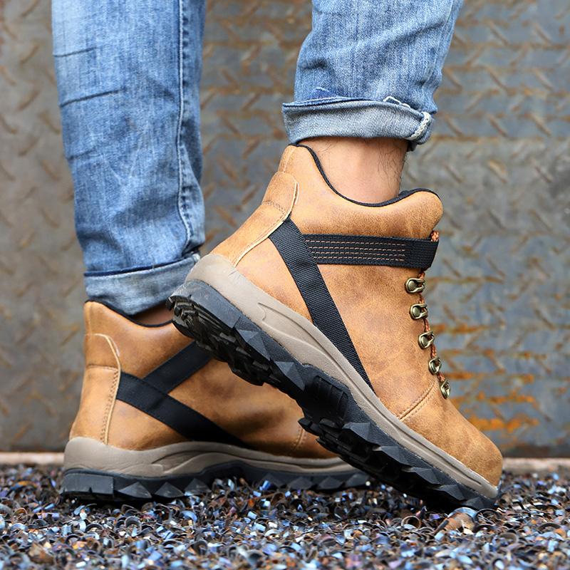 Beige Safety Boots S3 – Unisex High-Top Work Boots with Reinforced Toe and Slip-Resistant Sole